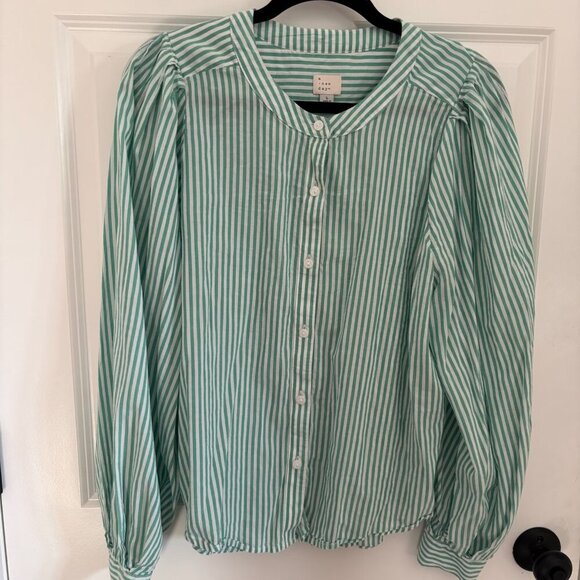 A New Day Striped Button up Tunic Size L - Picture 1 of 5